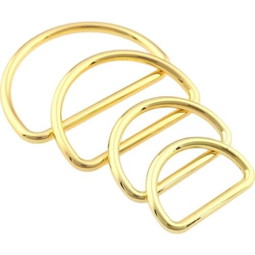 12pcs Gold D-Rings Connection 25mm 30mm 38mm 45mm for Webbing Strapping Bags Garment Cat Dog Collar Shoes Backpacks Straps DIY
