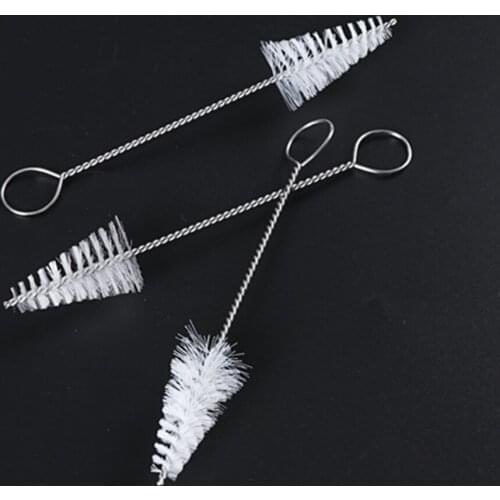 2 Pieces Spout Cleaner Nylon Tube Bottle Brush Kit Brass Stainless Steel Bristle Kitchen Baking Tool