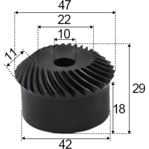 2pcs 1.5M-30Teeths Inner Hole: 10mm Precision Spiral Bevel Gear Spiral Bevel Gear
