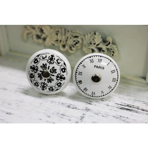 20pcs One Piece 38mm French Paris clock Design cabinet knob door handles furniture Dresser drawer handle
