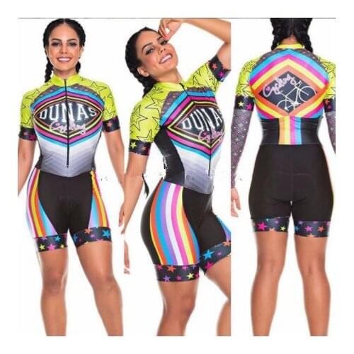 2022 Pro Team Triathlon Suit Womens short sleeve Cycling Jersey Skinsuit Jumpsuit Maillot Cycling Ropa ciclismo set gel 043