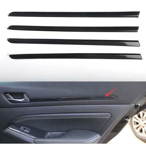 4Pcs For Nissan Altima Teana 2019 LHD Car Door Interior Panel Decoration Strips Trim Car Styling Molding Auto Accessories