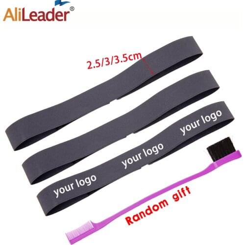 Alileader Wig Elastic Bands For Edge With Velcro 3Pcs Edge Laying Scarf Wrap Frontal Headband With 1Pcs Edge Control Brush Comb