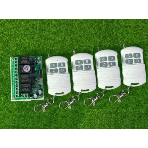 12V 4CH 315/433Mhz Wireless Remote Control Switch Integrated Circuit With 1-2-3-4 Transmitter DIY Replace Parts Tool Kits