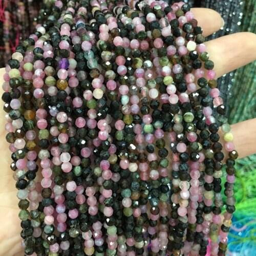 Natural Stone Tourmaline Crystal Agates Beads Faceted Scattered Beads for Jewelry Making DIY Necklace Bracelet Accessories 15