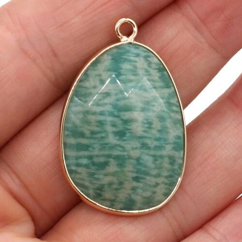 Natural Stone Bamboo Leaf Agate Faceted Drop Shape Pendant Charms for Jewelry Making DIY Necklace Earrings Accessories 23x34mm