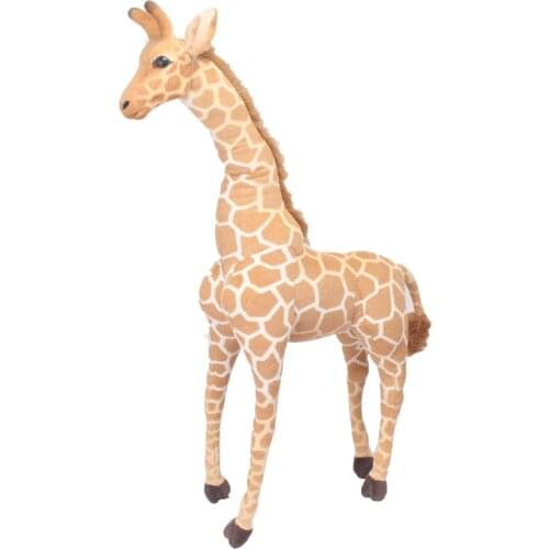 Dorimytrader Jumbo Simulation Animal Giraffe Plush Toy Giant Stuffed Deer Great Gift Decoration 55inch 140cm DY60659