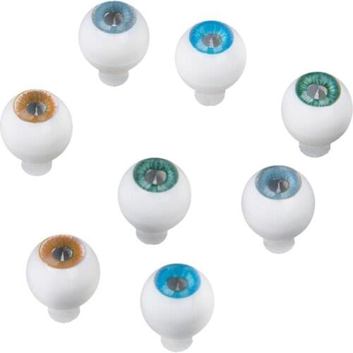 4Pairs Round Acrylic Eyes Eyeballs for DIY Doll Bear Toy Accessories Halloween Props 10mm