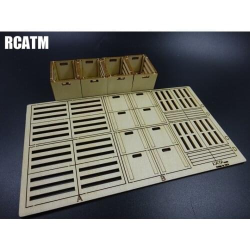 4pcs Debris Basket Fruit Vegetable Box Model Scene Decoration For Tamiya 1/14 RC Truck Tipper Scania Actros Crawler TRX4 SCX10