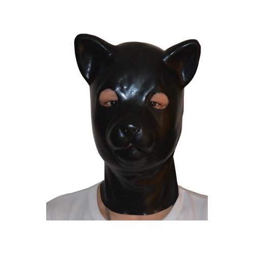LH4)Fetish Latex natural full head latex cat pig dog leopard head slave mask rubber hood SM suffocate Mask fetish wear