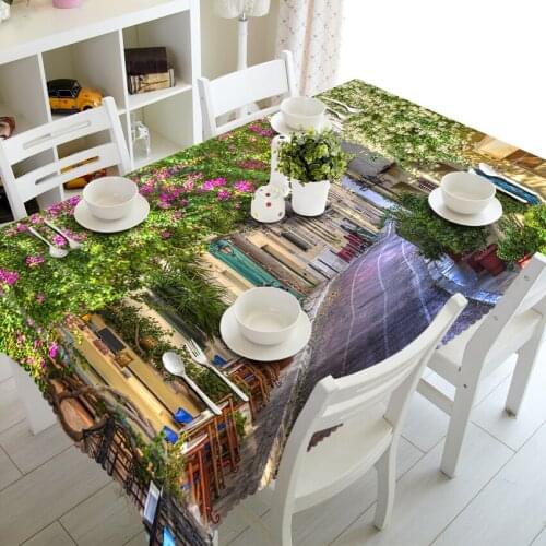 Patio furniture Tablecloth Waterproof 3D Table cloth rectangular Coffee round table Cover Home Decor Customized size Pillowcase