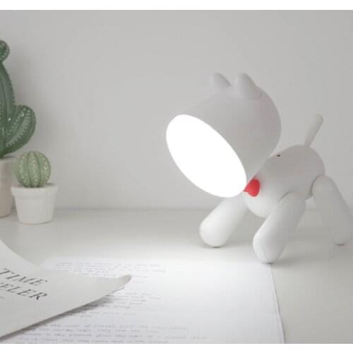 Cute Cartoon Dog Shape Table Lamp USB Light Indoor Lighting Three-speed Adjustable Household Bedroom Decorative Sleeping Light