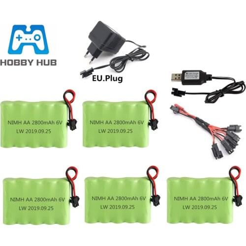6v 2800mah NiMH Battery For Rc toys Boats Cars Guns Tanks Truck Robots Ni-MH AA 700mah 6v Rechargeable Battery Pack SM Plug