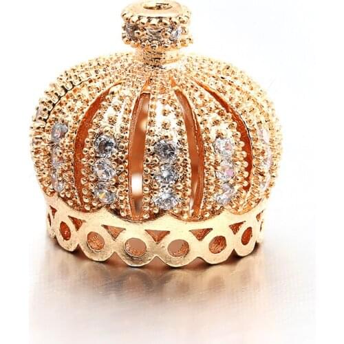 2019 new temperament crown brass micro-inlaid zircon CZ accessories suitable DIY necklace bracelet fashion jewelry