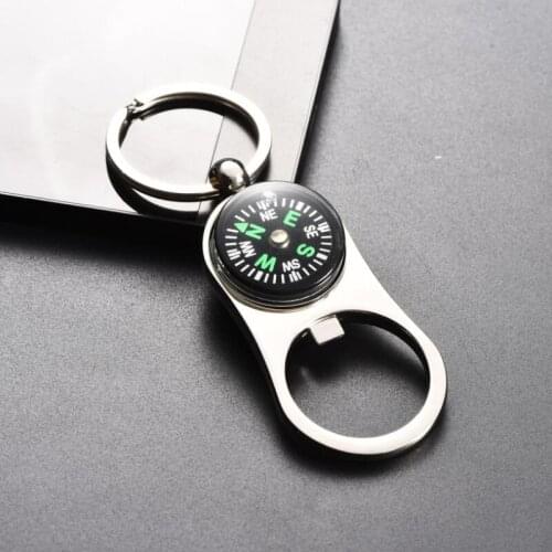 Outdoor Compass Bottle Opener with Metal Key Chain Keyring Metal Wine Beer Bottle Openers Bar Tool LX8326