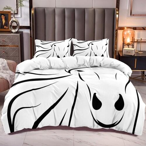Horse Painting Pattern Duvet Cover for Boys Teens White Bedding Comforter Cover Zipper Closure Animal Theme White Reverse