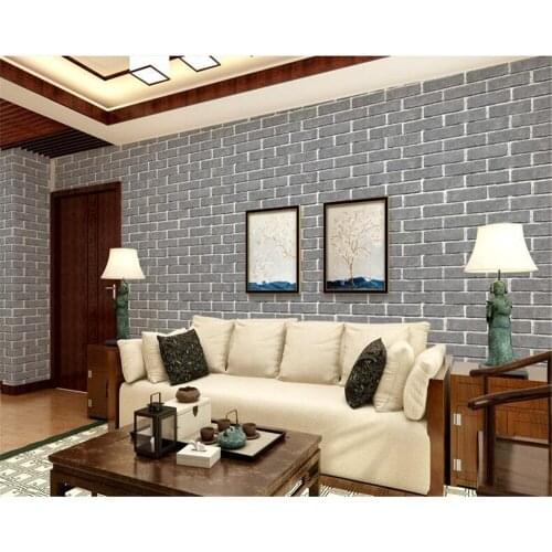 Beibehang Simple fashion clothing store hotel barber shop brick wall paper beauty salon Cafe style brick pattern 3d wallpaper