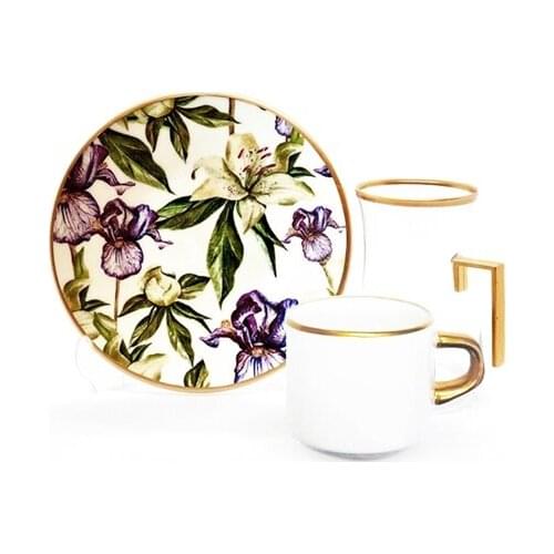 Drop Focus Handled Tea & Coffee Set 18 pieces Wild Flowers