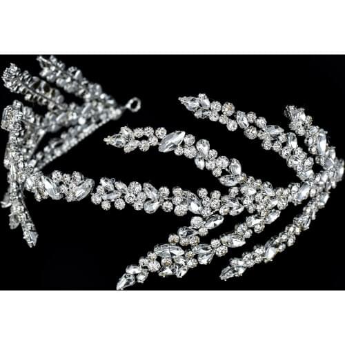YCDZIVAN European Style Luxury Women Hairbands Shining Crystal Tiaras Bridal Hair Jewelry for Wedding Banquet