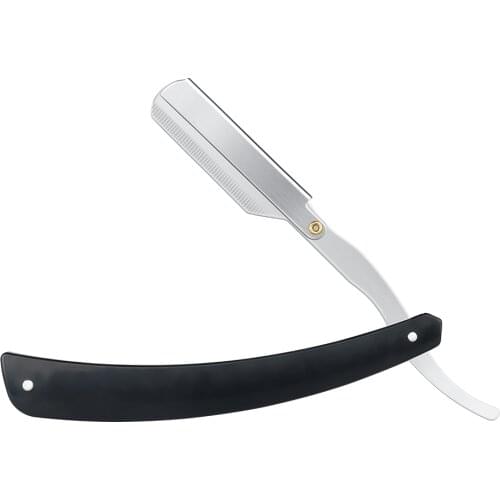 Manual Shaving Razor Beard Shaver Hair Removal Shaving Tools Black Folding Shaving Knife Stainless Steel Straight Razor Holder