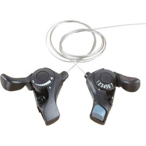 Mountain Bike Split Finger Shifter 3/7 Speed Bicycle Transmission Disc Brake Levers With Shift Cable Thumb Gear Shift Lever Set