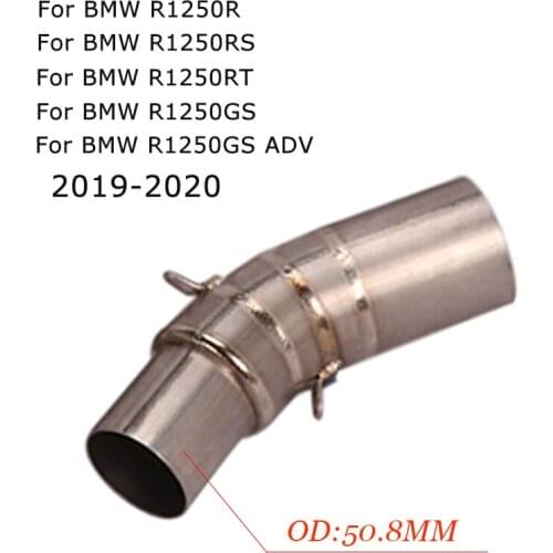 Titanium Alloy Motorcycle Exhaust Escape Moto Middle Link Pipe For BMW R1250 GS ADV Slip On Link Pipe 51MM