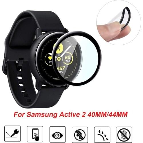 2Pcs Screen Protector Film For Samsung Galaxy Watch Active 2 40mm 44mm Gear Fit 2 Soft Full Cover Curved Edge Protective Film