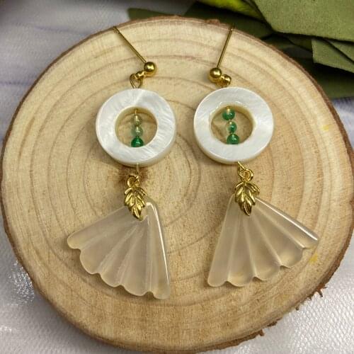 Manual Shell Ear Stud Christmas Decoration Earrings For Women ES0003