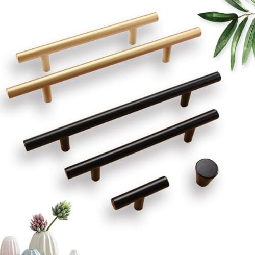 ETUUD 12Pcs Modern Aluminium Kitchen Door Cabinet T Bar Handle Pull Knob cabinet knobs furniture handle cupboard drawer handle