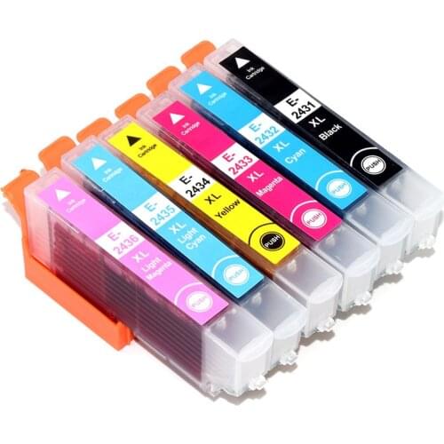 24XL T2431-T2436 Compatible Ink Cartridge for Epson Expression Photo XP-850 XP-750 XP-760 XP-860 XP-950 XP-960 XP-55 XP-970