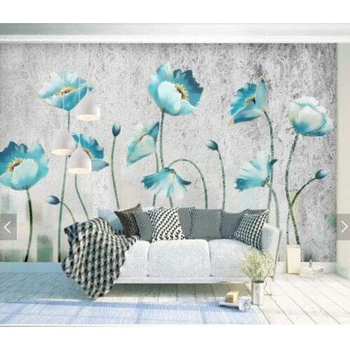 3D Embossed Hand Painting European Flower Wall Decorative Mural Wallpaper Living Room Home Wall Decor Custom Floral Wall Papers
