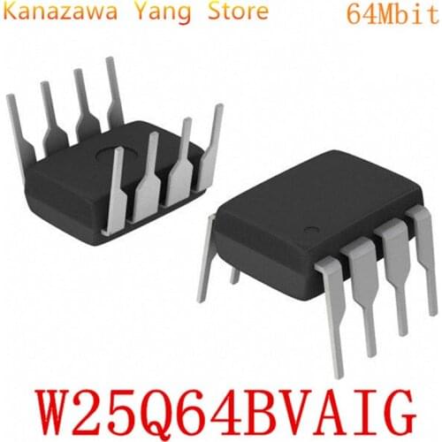 5pcs/Lot Brand New W25Q64BVAIG Silk Screen 25Q64BVAIG 8M Flash Memory IC In Stock Best Quality