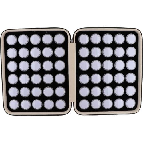 60 Pieces Diamonds Mini Display Box Gemstone Storage Case with Portable PU Leather Carrying Case