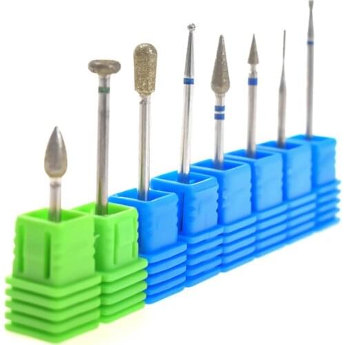 8 Type Diamond Burrs Strawberry Professional Electric Milling Cutters For Pedicure Manicure Files Cuticle Nail Tools Accessories