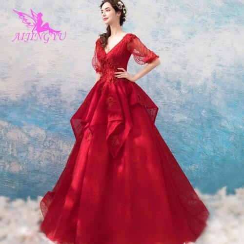 AIJINGYU 2021 2020 white Customized new hot selling cheap ball gown lace up back formal bride dresses wedding dress TJ284