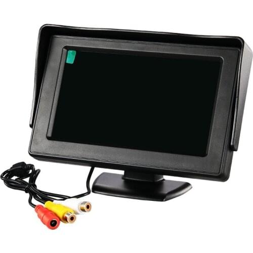 4.3'' innch Color TFT LCD DC 12V Car Monitor Rear View Headrest Display with 2 Channels Video Input for DVD VCD Reversing Camera