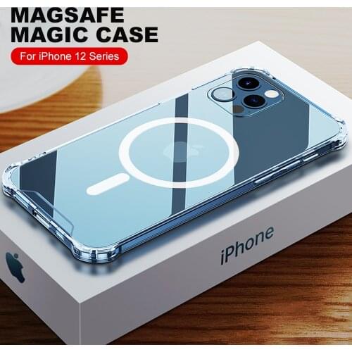 12 Pro Mobile Phone Case For IPhone 12 Pro Max MagSafe Case Clear Hard Shockproof Case Protective Cover For IPhone12 Mini Capa
