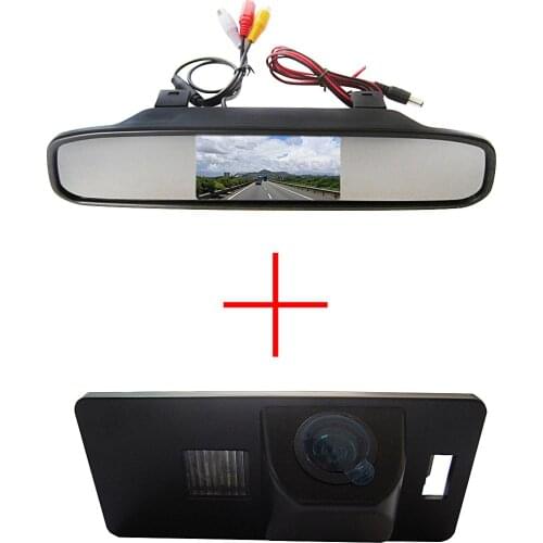 Color CCD Car rear view camera for AUDI A1/A4(B8)/A5 S5 Q5 TT/VW PASSAT R36 5D 4.3 Inch Rearview Mirror LCD Monitor for DVD/VCR