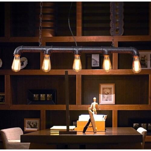 Edison Retro Loft Style Vintage Industrial Pendant Light Fixtures Metal Water Pipe Hanging Lamp Luminaire Lamparas Colgantes