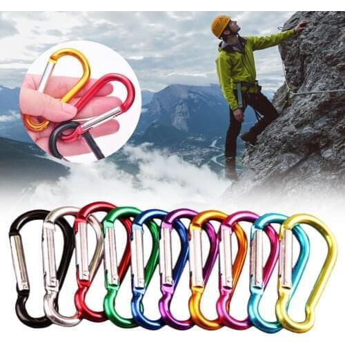 Outdoor Climbing D Shaped Buckle Aluminum Alloy Carabiner Outdoor Hanging Safety Buckle Survial Key Chain Climb Hook Clip Tool