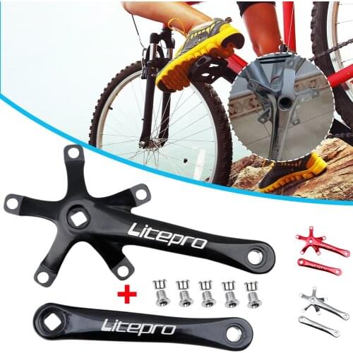 1Pair MTB Crank Arm Set 130 BCD Square Taper Mountain Bike Crankset 170mm Alloy Moutain Bike Square Crank Folding Bike Crank Arm