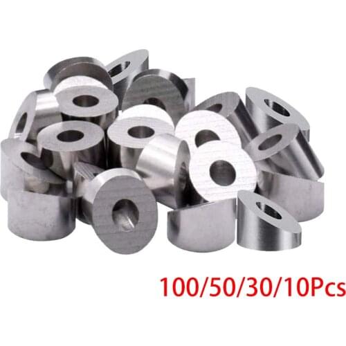 100/50/30/10 Pcs Stainless Steel 1/4" 30 Degree Angle Beveled Washer for 1/8" to 3/16" Deck Cable Railing,T316 Marine Grade