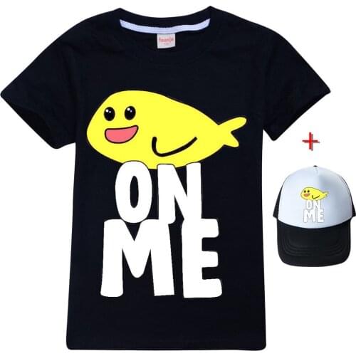 Summer Boy/Girl Fish On Me Cartoon T-shirts for Kids Fishstick Christmas Shirts Short-sleeved Tops Tees for Kids Fashion Clothes