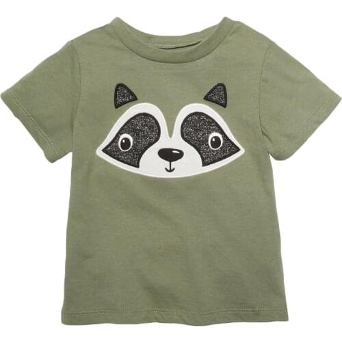 Summer Baby Boys T Shirt Short Sleeve Cute Raccoon T Shirt For boys Kids Tops Tees T Shirts Fashion Childrens Clothes 2-7 T