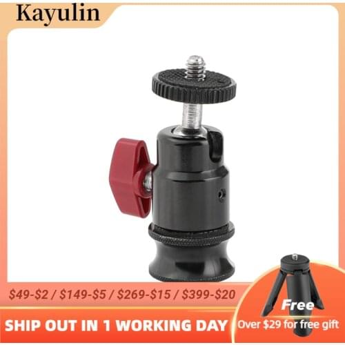 Kayulin Mini Ball Head 1/4"-20 With 3/8"-16 Female To 1/4"-20 Male Thread Screw Adapter For Camera Monitor