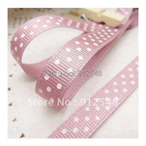 Wholesale 20yards 3/8" 10mm Purple Pink Polka Dots Grosgrain Ribbon -Free Shipping,yd10011