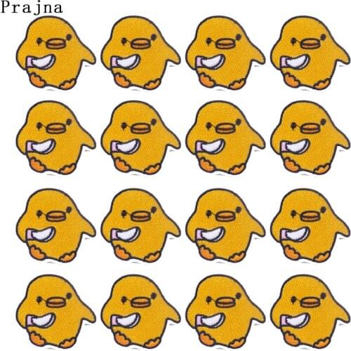 Prajna 10 PCS Cartoon Duck Patch Iron On Patches For Clothing Small Animal Embroidered Patches For Clothes Baby T Shirt Applique