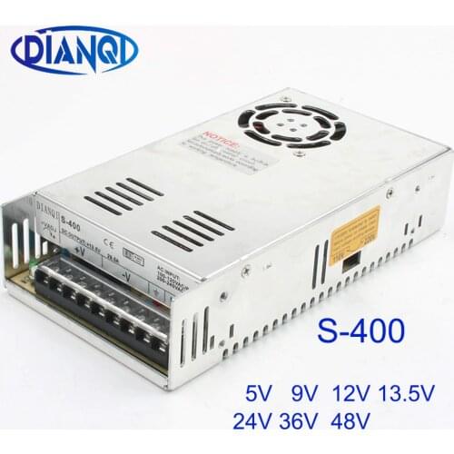 DIANQI S-400-12 S-400-48 S-400-5 S-400-24 AC DC Switching power supply for LED Strip light S-400W 24V 48V 12V 5V 13.5V 9V 36V