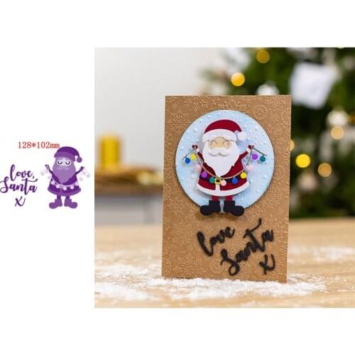 Merry Christmas Kind Santa Claus Artistic Words Metal Cutting Dies Sbooking Album Paper DIY Cards Crafts Embossing Dies