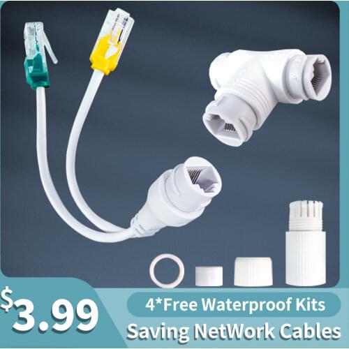 POE Splitter 2-in-1 network cabling connector three-way RJ45 connector for security camera install